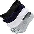 ZAKASA No-Show Toe Socks Men: Five Finger Socks Invisible Liner Low Cut for Running Loafers Athletic Shoes
