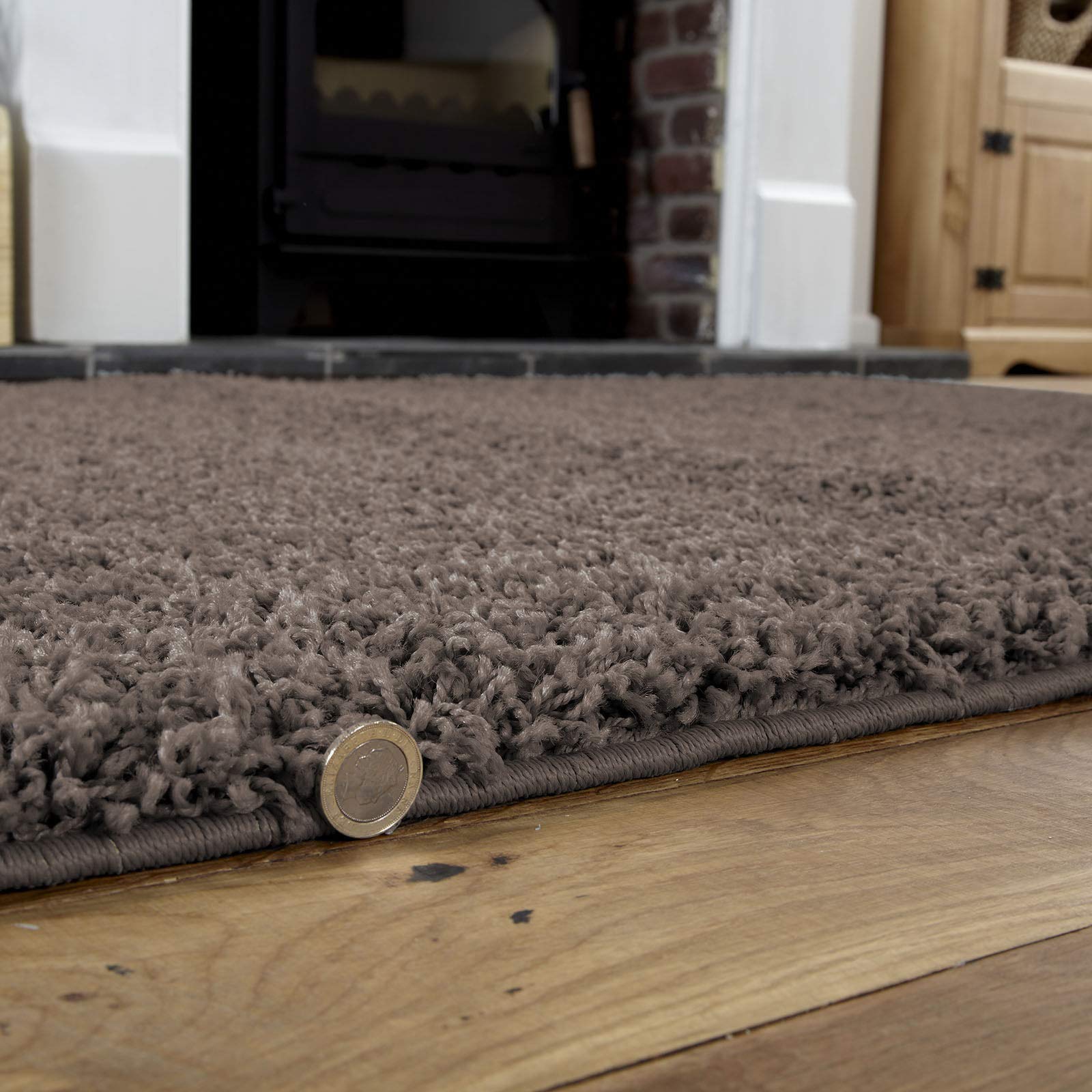 BPIL Soft Touch Shaggy Rug Taupe - Luxurious 5cm Thick Pile, Dense, Non-Shedding Area Rug, 80x150cm - Ideal for Bedrooms, Living Rooms, and Children's Rooms