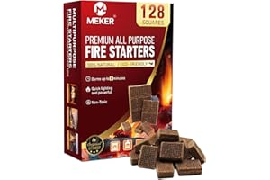 TRZSTNG Fire Starter Squares 128 - Natural Fire Starters for Fireplace, Campfire, BBQ, Grill Pit, Wood Stove & Chimney - All Weather Charcoal Starters Waterproof Indoor/Outdoor - Camping Accessories
