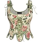 Scarlet Darkness Corset Tops for Women Renaissance Corset Floral Lace Up Bodyshaper Bustier