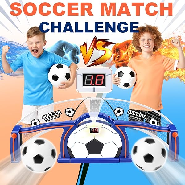 DREAMON KIDS SOCCER TRAINER – INDOOR SOCCER TRAINING EQUIPMENT FOR PARTIES & HOME PLAY, 2 GAME MODES WITH AUTO-SCORING, SOCCER TRAINING FOR FOOTWORK & REACTION SPEED, SOCCER GIFTS FOR 6+ YEAR OLD BOYS