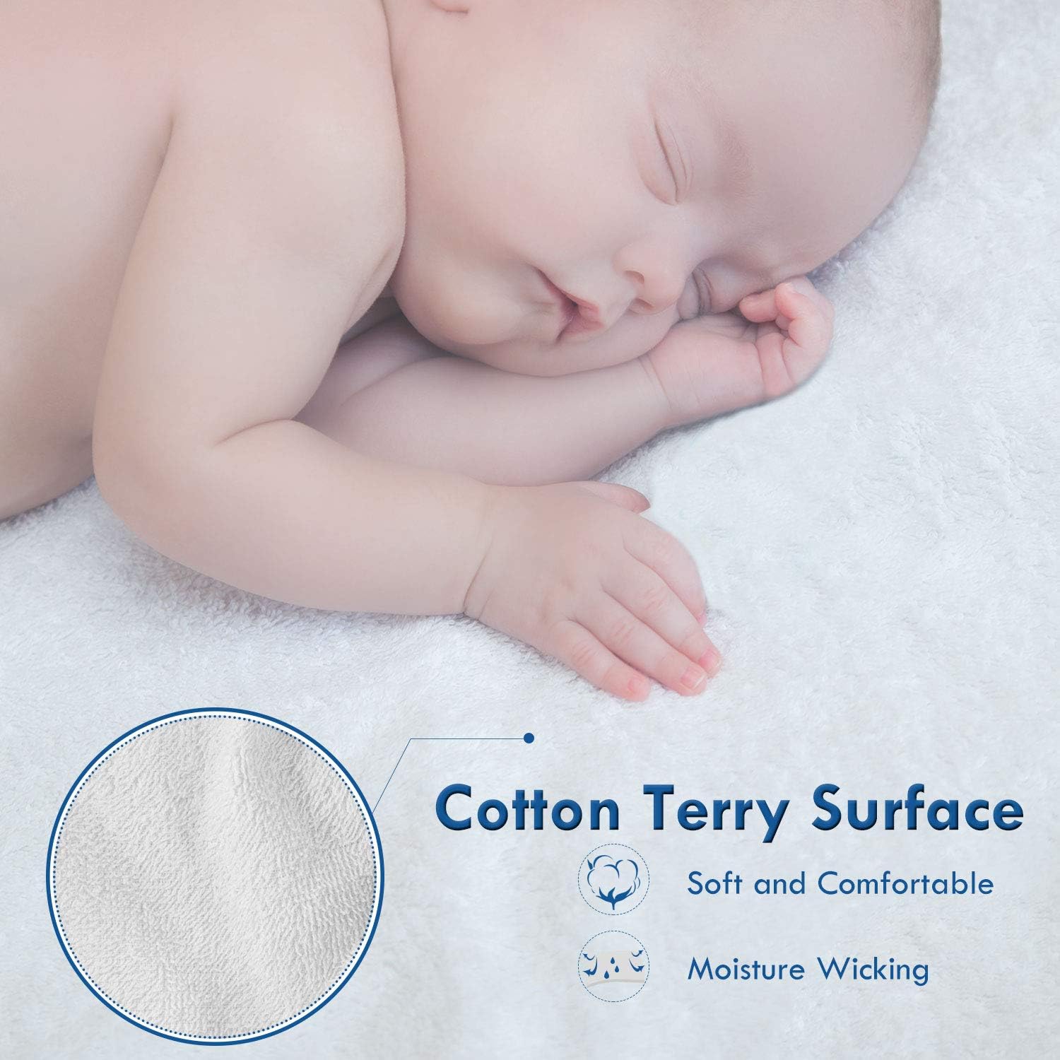 ZAMAT Premium 100% Waterproof Mattress Protector, Breathable & Noiseless Mattress Pad Cover, Fitted 14"-18" Deep, Vinyl Free, Hypoallergenic | Dust Proof | Smooth Soft Cotton Terry Covers (Twin): Home & Kitchen