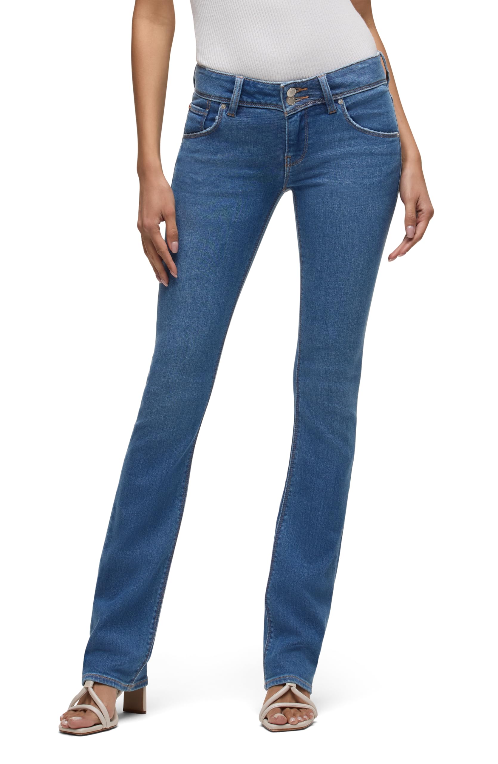 Hudson Women’s Beth Mid Rise Baby Bootcut Jean with Back Flap Pockets, Canyon Spring, 30