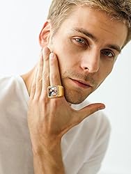 FindChic Personalized Signet Rings for Men 18K Gold
