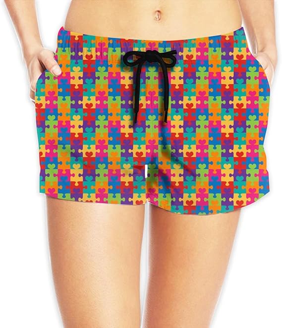 Amazon パズルハーツ 1057 ショートパンツ レディース おしゃれ フィットネスパンツ スポーツ 短パン ビーチパンツ ランニング 水着 サーフパンツ ビキニ セパレーツ 通販