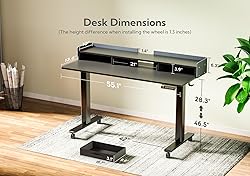 Claiks Standing Desk with Drawers, Stand Up