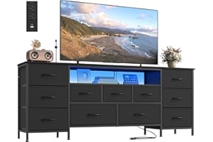 SONGMICS BELLAH Collection - TV Stand for TVs Up to 70 Inches, Dresser for Bedroom, Living Room, Chest of Drawers, Steel, 11 
