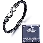Harlermoon To My Man, Infinity Leather Bracelet Husband Gifts from Wife I Love You Forever and Always Bracelet Boyfriend Anniversary Birthday Christmas Fathers Valentine Gifts for Men