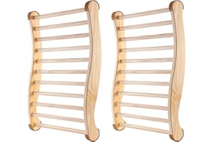 Anjetan 2PCS Sauna Backrests, Wooden Sauna Backrests No Stains and Comfortable, Ergonomic S-Shape Backrests for Sauna Recovery Wellness Relaxation