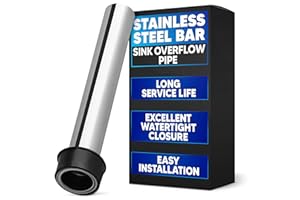 Stainless Steel Bar Sink Overflow Pipe 7.48 in - Metal Sink Strainer Pipe Tube Bathroom Pipes Fittings - Bathroom Sink Drain 