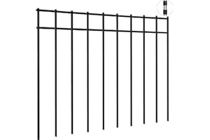 TANIVO 15 Pack - 17"x12" Animal Barrier Fence, 21Ft(L) No Dig Fence for Dogs with Strong Snap Connect, 4 Gauge Black Powder Coated Steel, Dog Rabbits Fence Barrier for Outdoor Landscaped Yard