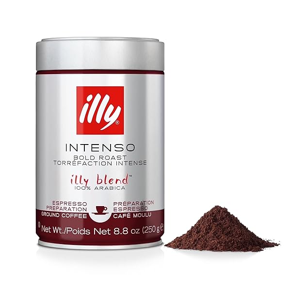 ILLY INTENSO GROUND ESPRESSO COFFEE, BOLD ROAST, INTENSE,...