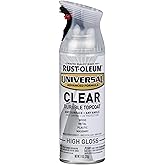 Rust-Oleum 302110 Universal All Surface Clear Topcoat Spray, 11 oz, High Gloss Clear