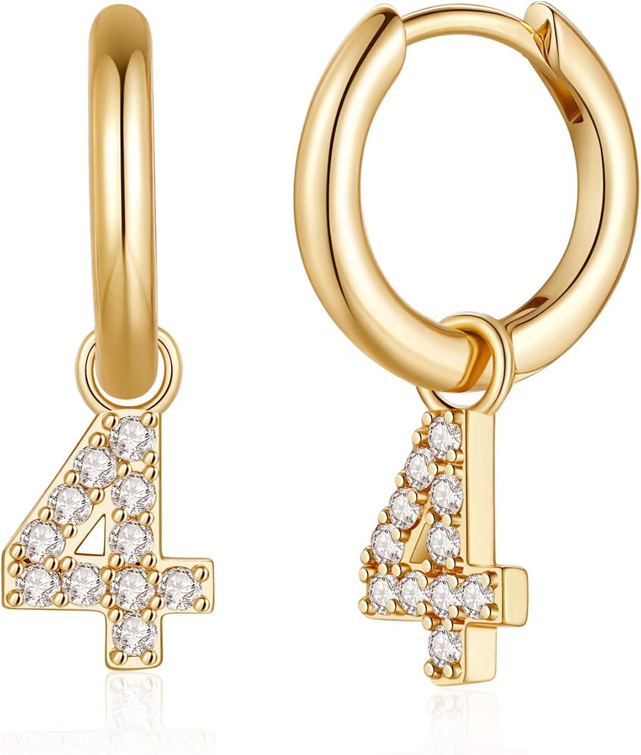 Number Earrings for Women Girls, S925 Sterling Silver Post Number