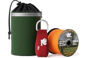 Aystkniet Arborist Throw Line Kit with Slick Rope & 12/14/16oz Throw Weight & Reflective Storage Bag, Polyester Throw Line and Arborist Throw Ball Kit for High Limbs Trimming Cutting Tree Work