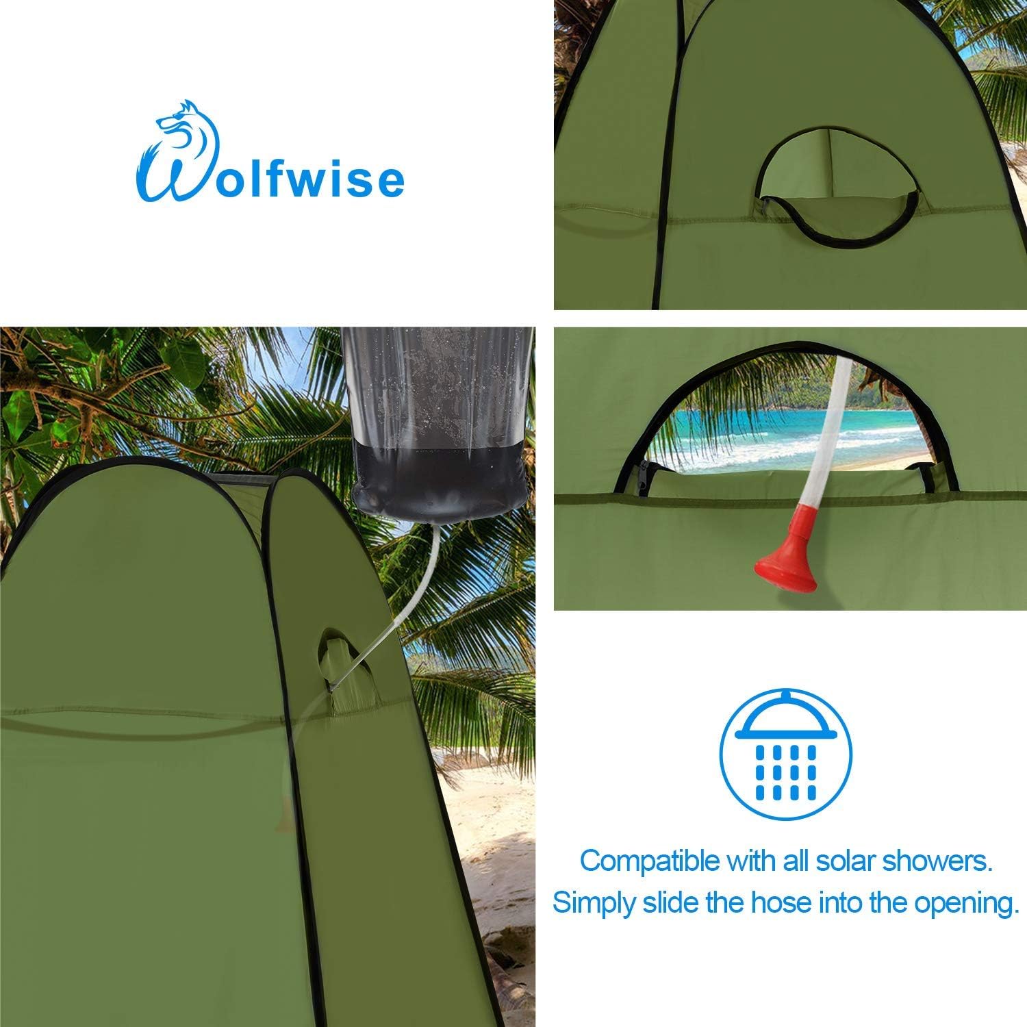 WolfWise Pop-up Shower Tent Green : Sports & Outdoors