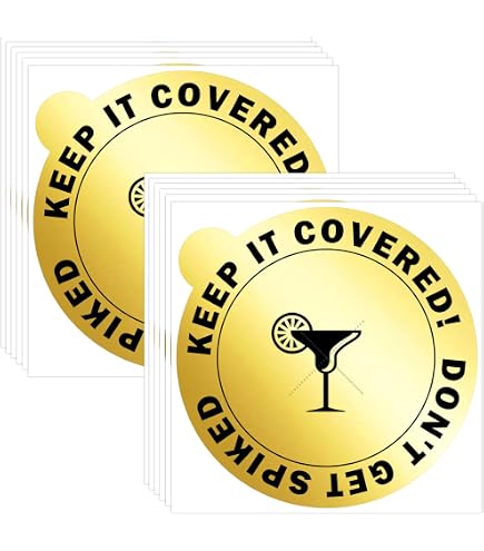 100 Pack Disposable Drink Protection Caps - Foil Airtight Lid Stickers For Wine Glasses & Tumblers - View #11