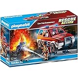 Amazon Com Playmobil 7485 Fire Trailer New Toys Games