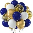 thumbnail image 2 of Royal Blue Gold Birthday Decorations 121Pc Banner Balloons For Men 16-60th Party 2 of 9
