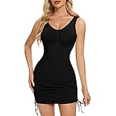 SLIMBELLE Womens Full Slip Shapewear for Under Dresses Seamless Body Control Long Tube Slip Shaper V Neck