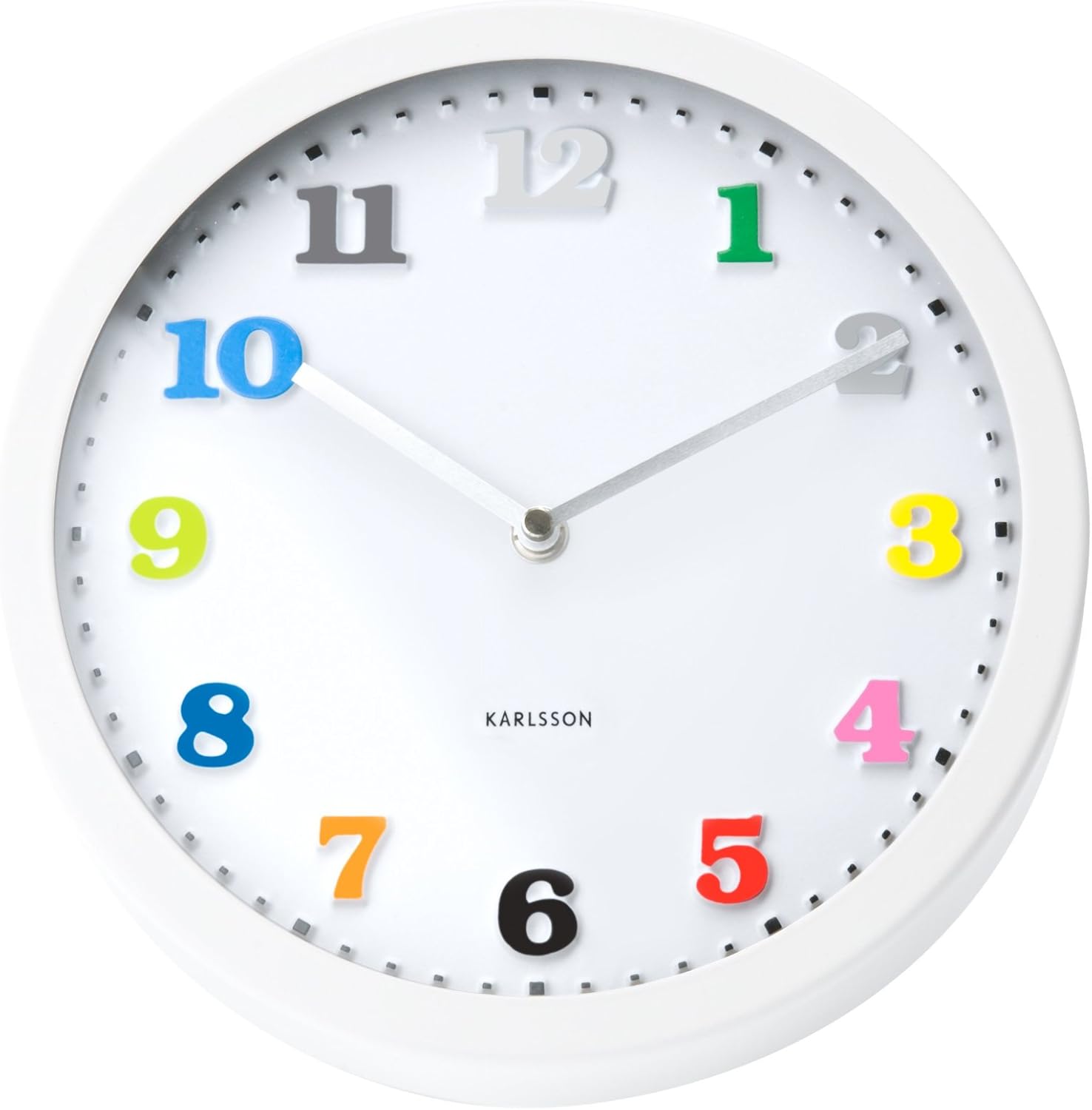 Karlsson Wall Clock Ms. Coloured Embossed Numbers, Steel Amazon.co.uk