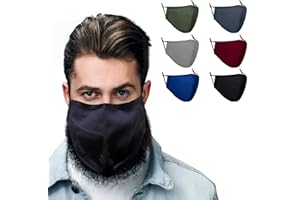BLU HORN Face Mask from Large to 2XL(X-Large), with nose wire, adjustable loop, breathable (X-Large(Pack of 6), Mult-Color(Pack of 6))