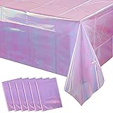 6 Pack Light Purple Plastic Tablecloths for