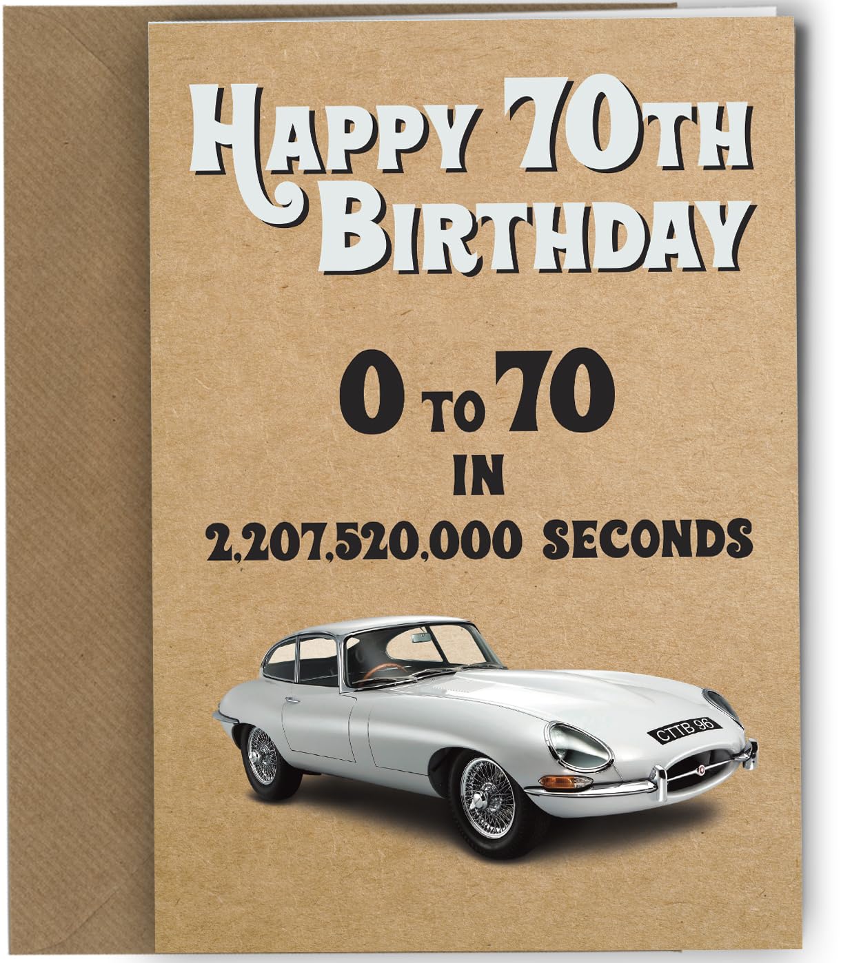 70th Birthday Card Dad/Brother/Uncle/Grandad/Friend Greetings Card E Type Jaguar Comedy Rude Funny/Humour #326