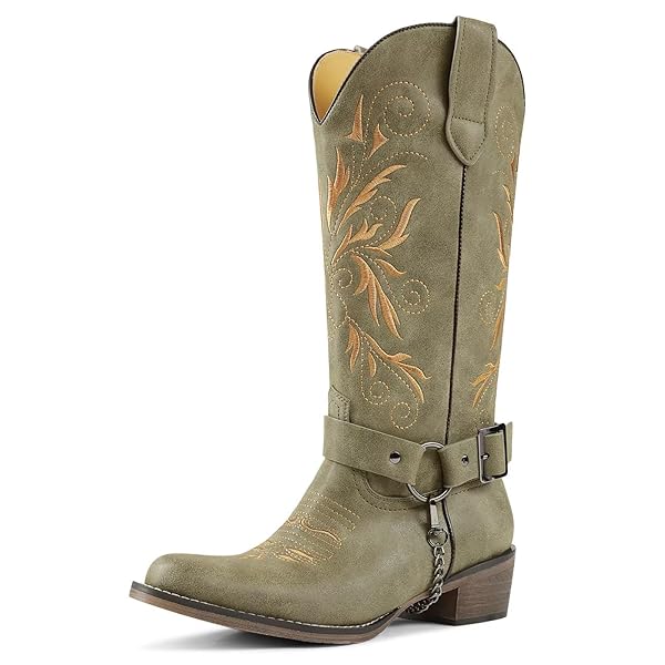 GPXGPX COWBOY BOOTS EMBROIDERED COWGIRL BOOTS WOMEN MID...