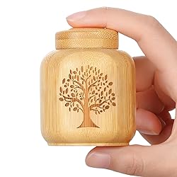 Mini Urns for Human Ashes Made of Bamboo Set of