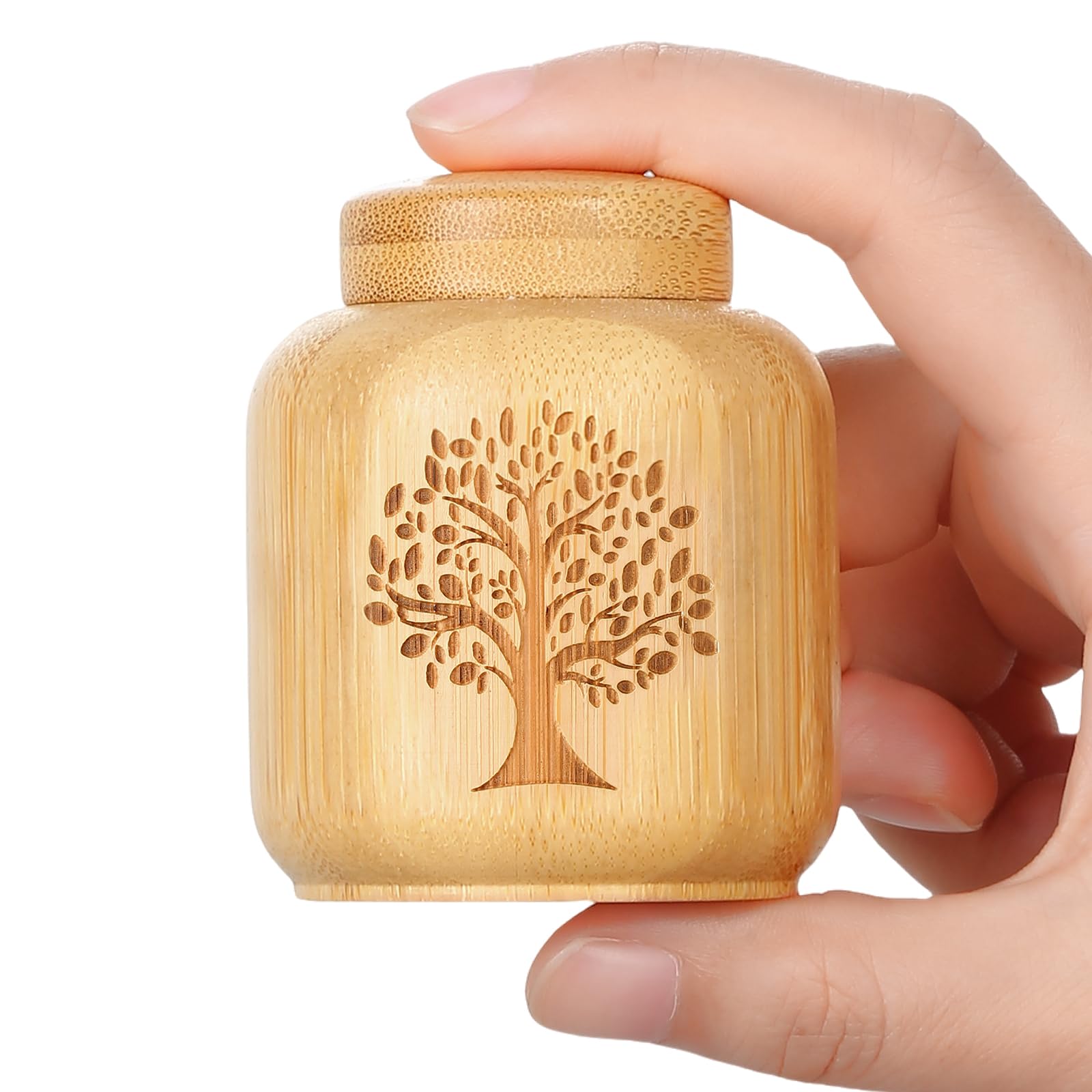 Mini Urns for Human Ashes Made of Bamboo Set of