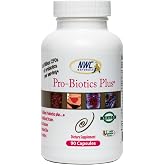 NWC Naturals Pro-Biotics Plus, Natural Probiotics for Men, Women and Kids, Immune System Support Vegetarian Supplement, Supports Good Digestive Health, Probiotic and Prebiotic, 90 Capsules