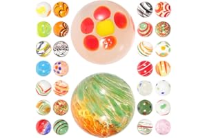 SOIMISS 30Pcs Colored Glass Marbles Round Assorted Beads for Kids Ages 4-8 Marble Run Games Fish Tank Aquarium Decor Hydropon