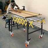 22'' Wide Conveyor Roller Stand with Wheels，Infeed/Outfeed Support Expandable Conveyor, 660 lbs Capacity Folding Roller Conveyor Belt for Table Saws (660lbs)