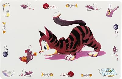 TRIXIE Trixie Comic Cat Print Place Mat 44 x 28 cm Non-Slip Easy Clean
