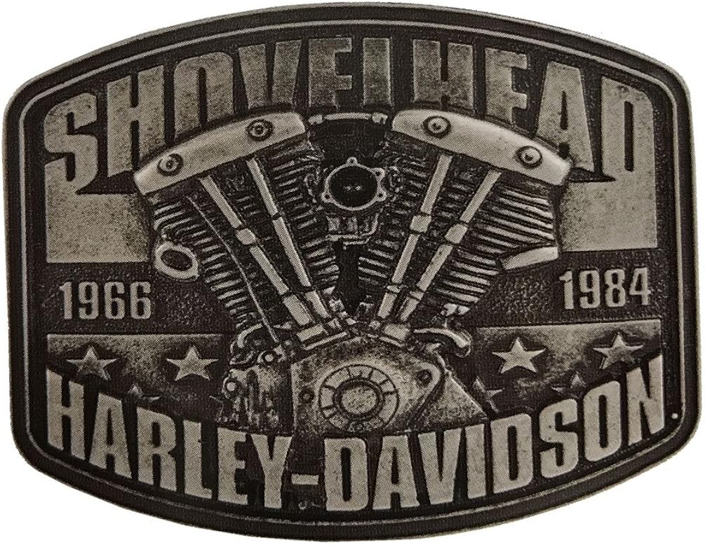 HarleyDavidson Men's Shovelhead Engine Antique Nickel Belt Buckle
