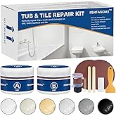 Tub and Fiberglass Shower Repair Kit White, 3.7oz Porcelain Tile Repair Kit, Porcelain Sink and Acrylic Bathtub Repair Kit for Cracks Chips Dents Holes Almond/Biscuit/Bone