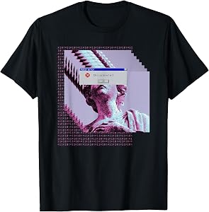 Fatal Error Disconnected Glitch Statue Vaporwave Retro 80s T-Shirt