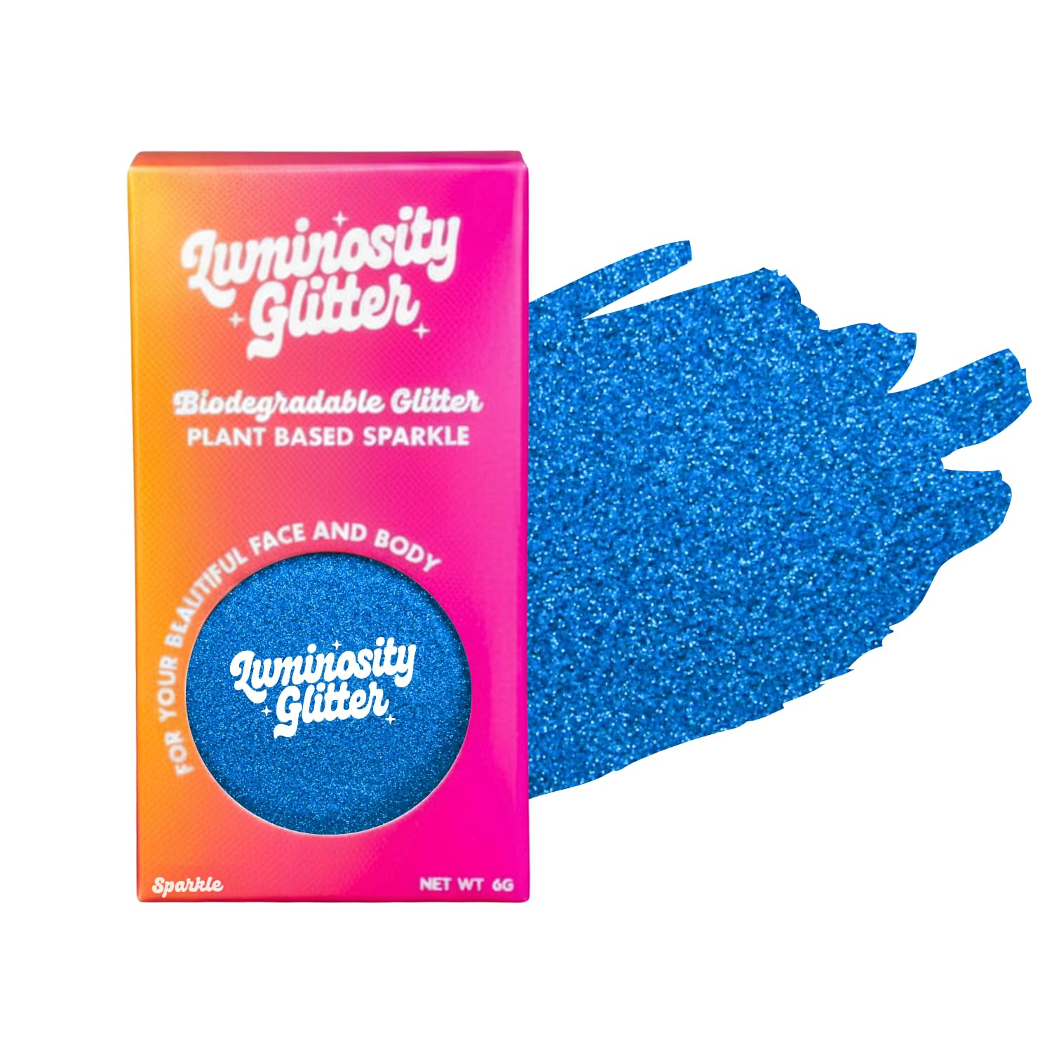 Blue Fine Eco Friendly Biodegradable Glitter - Face, Body, Hair, Nail Art Glitter - 6 Gram Pot Loose Vegan Glitter (Sky Blue Fine)
