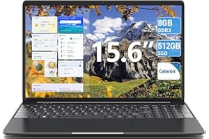 SGIN Laptop, 15.6 Inch Laptops Computer with 8GB DDR3 512GB SSD I3 Processor Ordinateur Portable, Windows 11 Home, HDMI, Wi-F