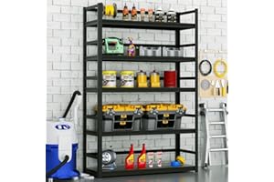 MOLYHOM 48''W Heavy Duty Garage Shelving, 5-Tier Industrial Garage Storage Shelves Racks, Adjustable Metal Storage Shelving Units, 72.1" H*47.3" W*17.7" D