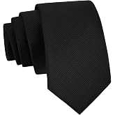 WOXVM Men's Ties Classic Solid Pure Color 3.15" (8CM) Mens Necktie, Premium Formal Black Ties For Men Business Wedding Party
