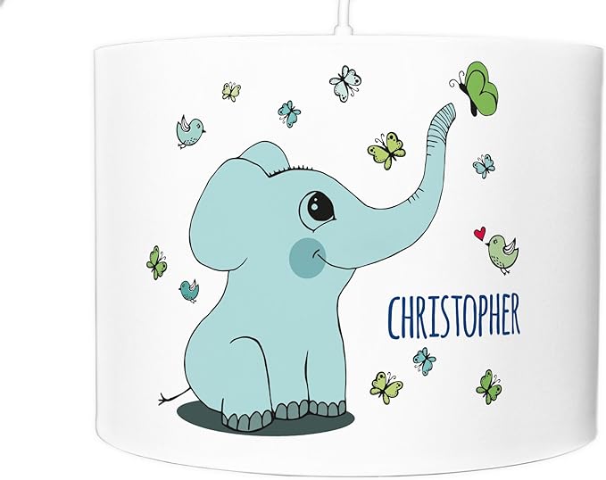 Deckenlampe Kinderzimmer Lampenschirm Name Kinderlampe Lampe Elefant Schmetterlinge Ls051am 40er Lampenschirm Mit Lampenfassung Amazon De Beleuchtung