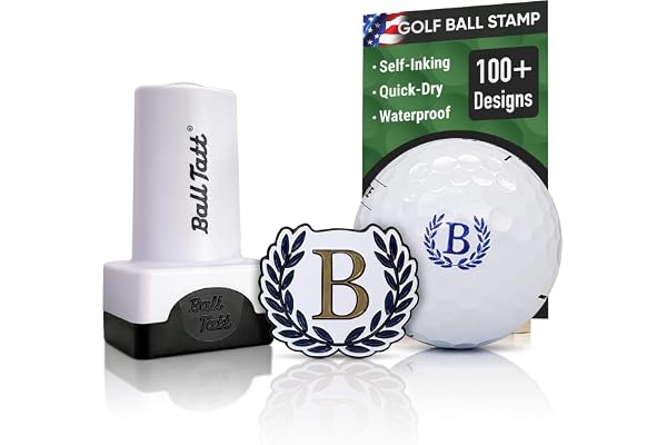 Ball Tatt - Golf Ball Stamp - Self-Inking Marker - Quick-Dry Permanent Marking Tool, No Leaks or Ref