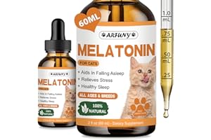 SANTKOL Cat Melatonin | 60ML Melatonin for Cats Supports Falling Asleep | Cat Melatonin Drop | Cat Sleep Aid | Cat Calming | Cat Anxiety Relief | Stress Relief for Cats | 2 fl oz, Roast Chicken Flavor