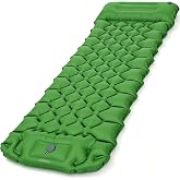 GREBSTK Camping Sleeping Pad, Inflatable with Built-in Foot Pump &amp; Pillow | Ultralight Compact Mattress With Sack, Ideal For Backpacking, Hiking, Car Travel, Beach &amp; Tent; Quick-Dry