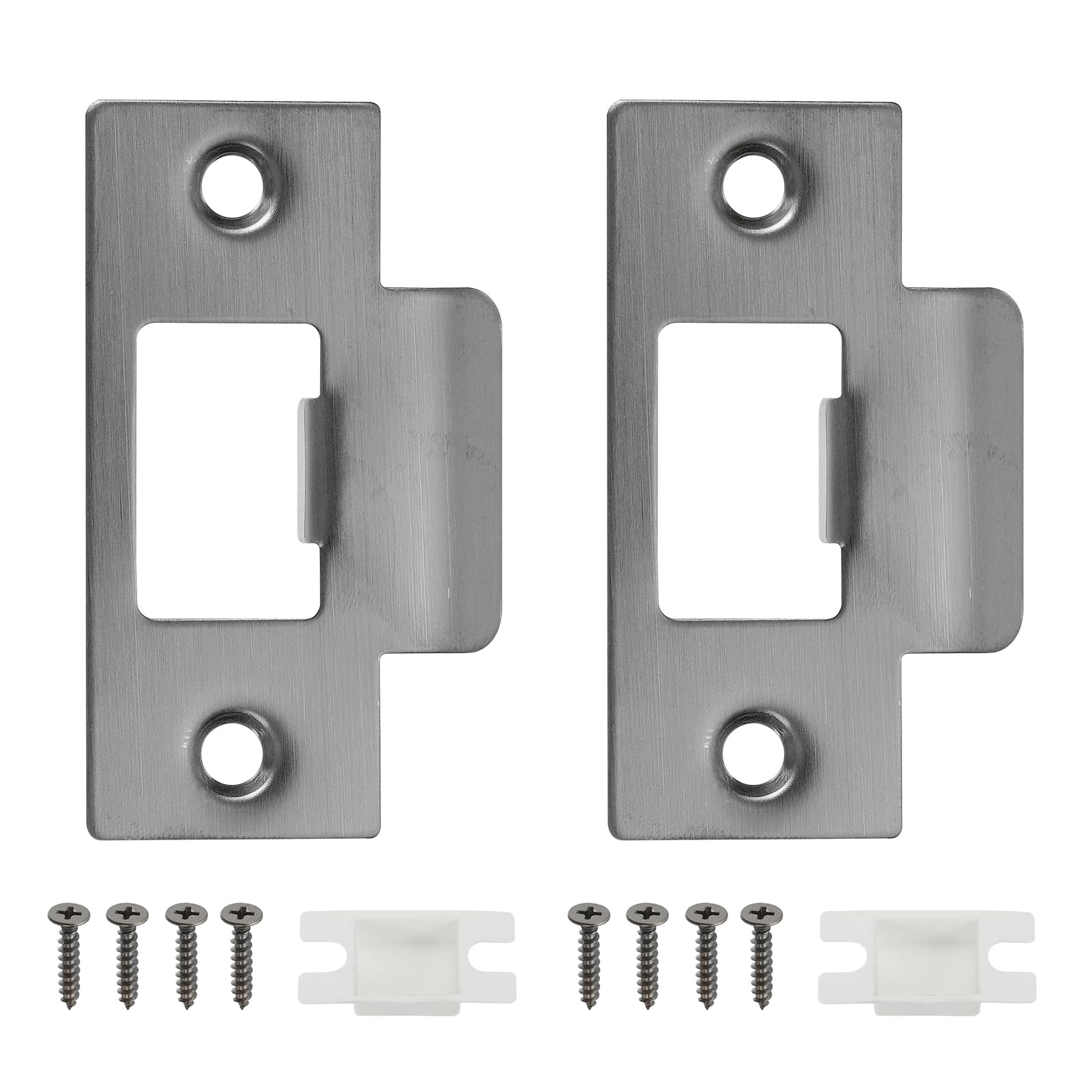 PATIKIL 2-3/4" Door Lock Strike Plate,2 Pcs Stainless T Strike Deadbolt Strike Plate,Door Backplate with Screw for Interior Exterior Door Use(Large Hole), Gunmetal