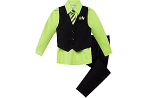 OLIVIA KOO Baby and Big Boy's 4 Piece Pinstripe Vest Suit Set (Size S to 20)