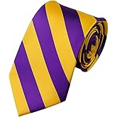 NYFASHION101 Men's 3.5" Regular College Stripe Woven Tie