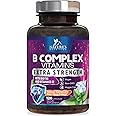Vitamin B Complex Capsules with Vitamins B6 B12 B100 C Biotin Folate & Folic Acid - Supplement for Heart, Brain, & Nerve Support - Super Complete B-Complex for Immune & Energy Support - 120 Capsules